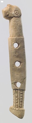 Horse bit cheekpiece in form of a horse's head and hoof
