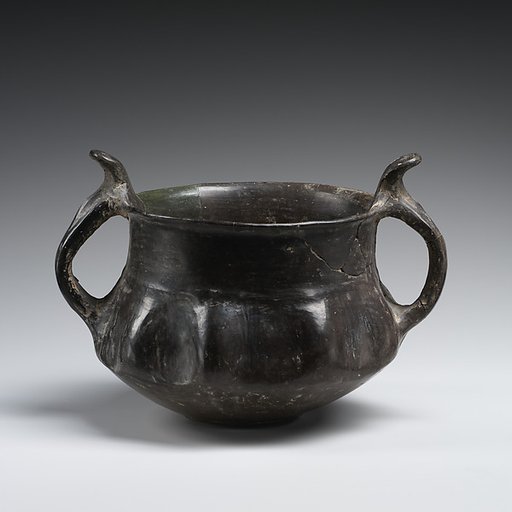 Fluted bowl with two handles