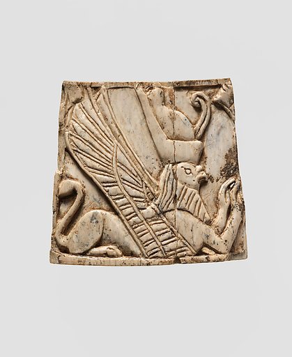 Plaque carved in relief with Egyptianizing creature