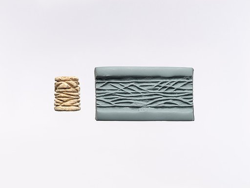 Cylinder seal and modern impression: oblique lines