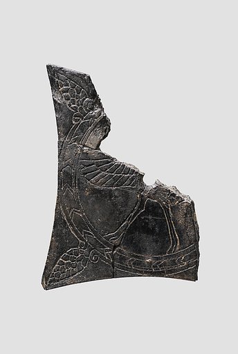 Plaque fragment with an incised ostrich