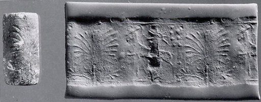 Cylinder seal with animal and divine symbols