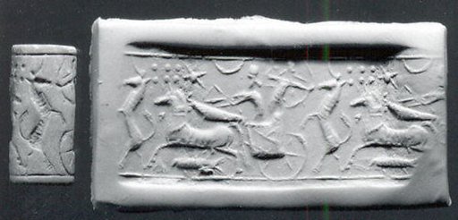 Cylinder seal with chariot hunting scene