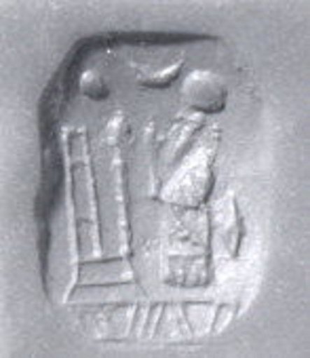 Stamp seal (octagonal pyramid) with cultic scene