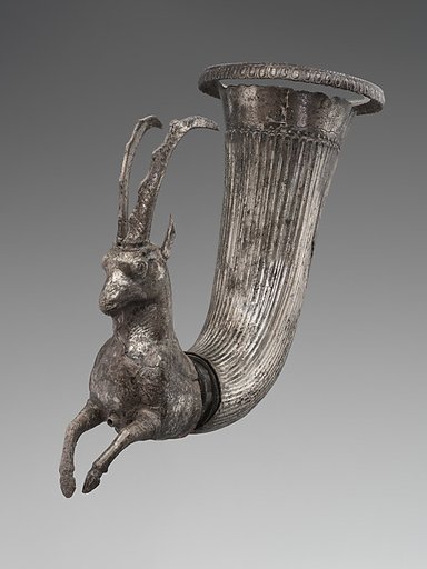 Rhyton terminating in the forepart of a wild goat