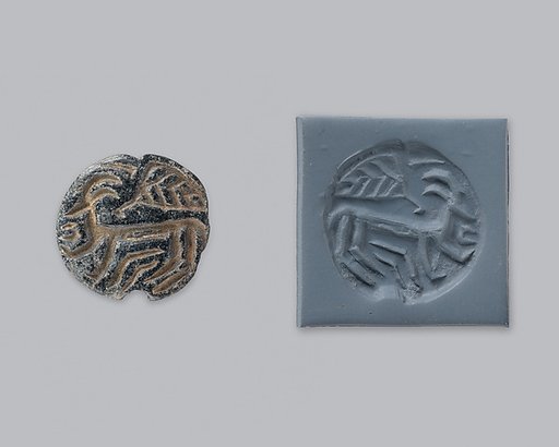 Stamp seal and modern impression: horned animal and bird
