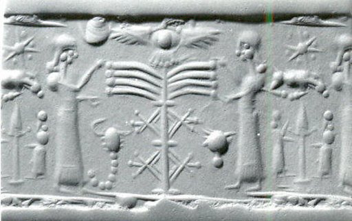Cylinder seal with cultic scene