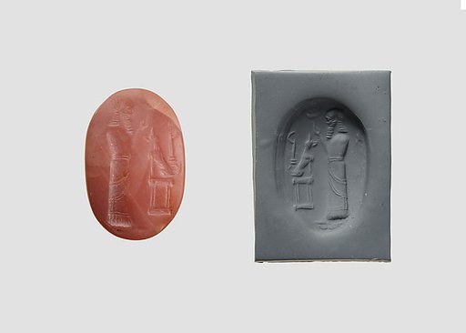 Stamp seal (oval conoid) with cultic scene