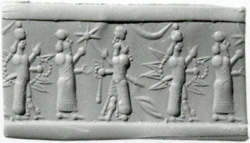 Cylinder seal with cultic scene
