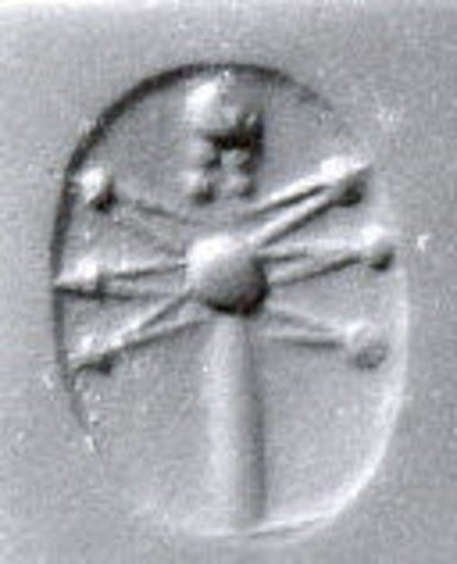 Stamp seal (oval conoid) with deity