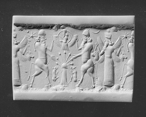 Cylinder seal with cultic scene