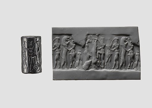 Cylinder seal with human and animal contests