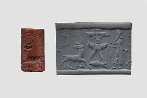 Cylinder seal with cultic scene