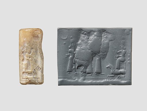 Cylinder seal with cultic scene