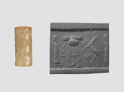 Cylinder seal with cultic scene