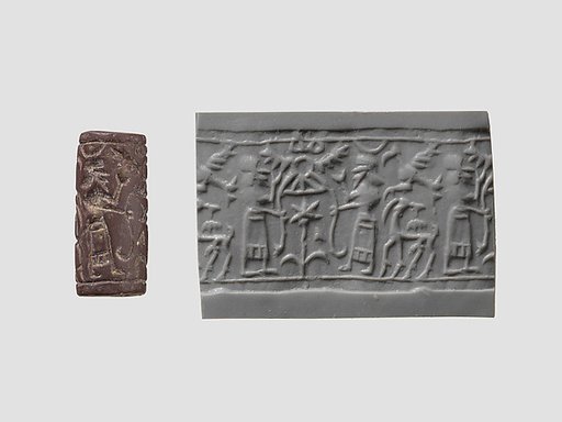 Cylinder seal with cultic scene