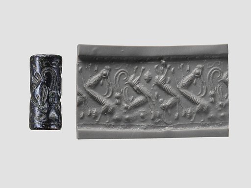 Cylinder seal and modern impression: horned animals