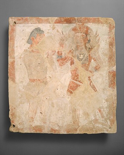 Panel with the god Pharro and worshiper