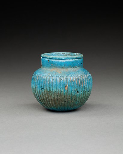 Faience Ribbed Jar