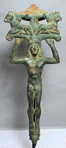 Bronze handle of a patera