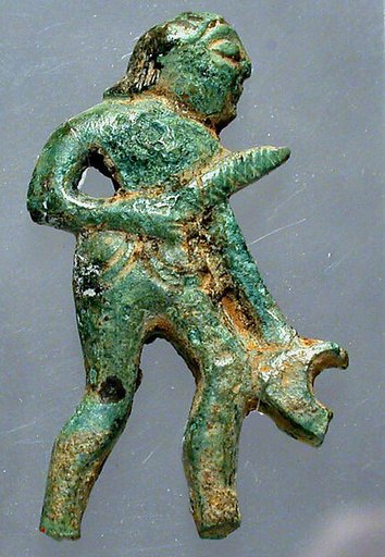 Bronze attachment with warrior figure