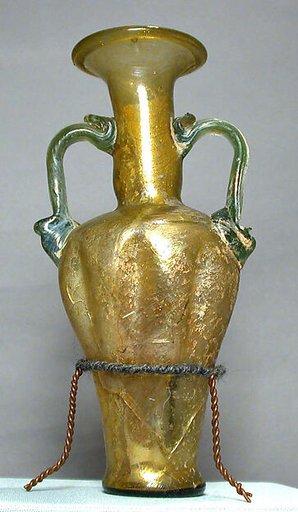 Glass amphora with two handles