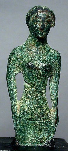 Bronze statuette of a draped maiden