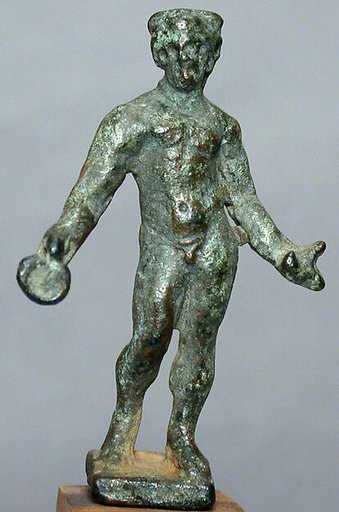 Bronze statuette of Dionysos holding a patera