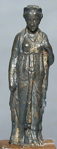 Silver statuette of a draped lady