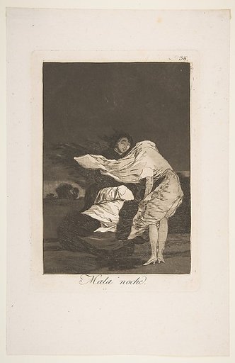 A bad night (Mala noche), plate 36 from "Los Caprichos"