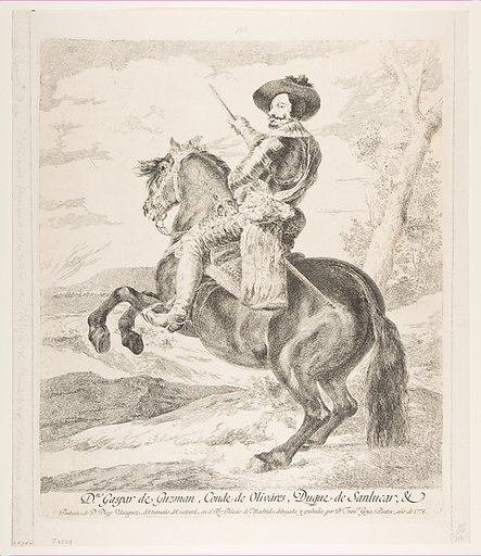 Gaspar de Guzmán, Count Duke of Olivares on horseback, after Velázquez
