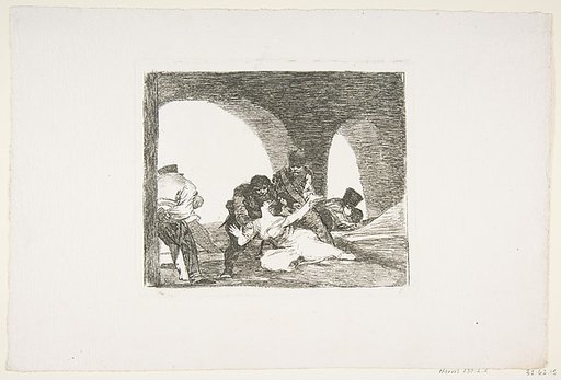 Plate 13 from "The Disasters of War" (Los Desastres de la Guerra): 'Bitter to be Present' (Amarga presencia)