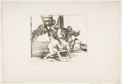 Plate 14 from "The Disasters of War" (Los Desastres de la Guerra): 'It's a Hard Step!' (Duro es el paso!)