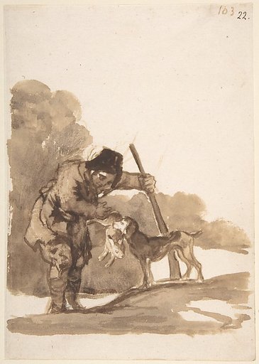 Rabbit hunter with a Retriever; folio 103 from the "Images of Spain" Album (F)