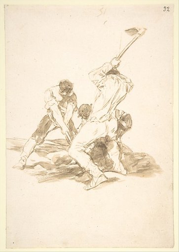 Three men digging; folio 51 from the "Images of Spain" Album (F)
