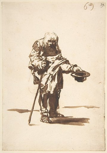 Beggar with a staff in his right hand; folio 69 from the "Images of Spain" Album (F)