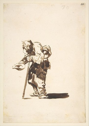 Beggar with a staff in his left hand; folio 70 from the "Images of Spain" Album (F)