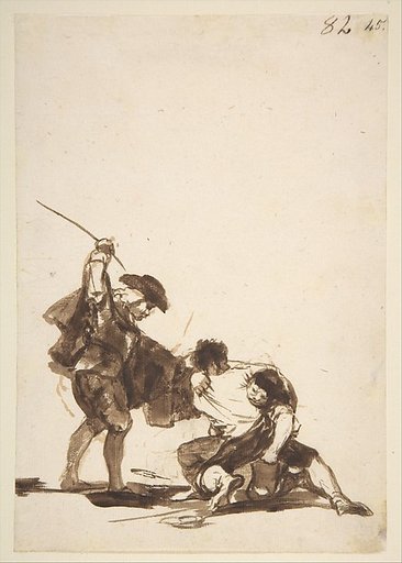 A man breaking up a fight; page 82 from the "Images of Spain" Album (F)