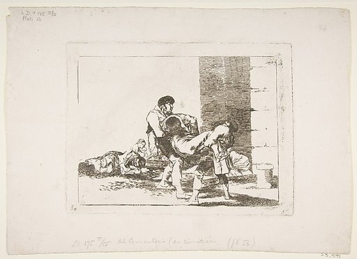 Plate 56, To the cemetery (Al cementerio), from "The Disasters of War" (Los Desastres de la Guerra)