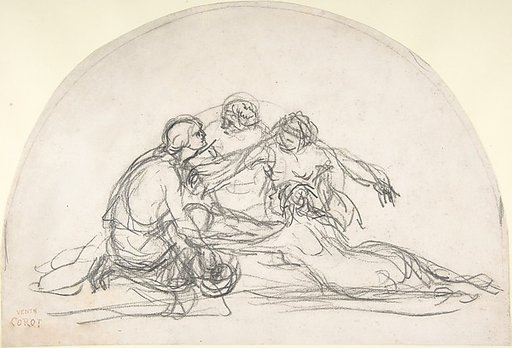 Three Nymphs and a Youth: study for a decorative lunette