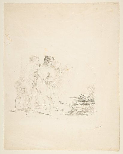 Men Spitting at a Fire