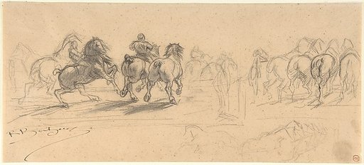 Sheet of Studies for "The Horse Fair"