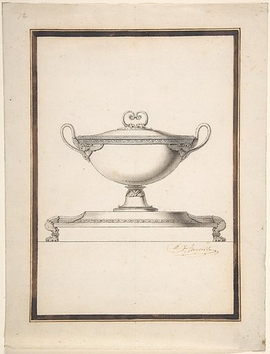 Design for a Covered Tureen on a Footed Stand