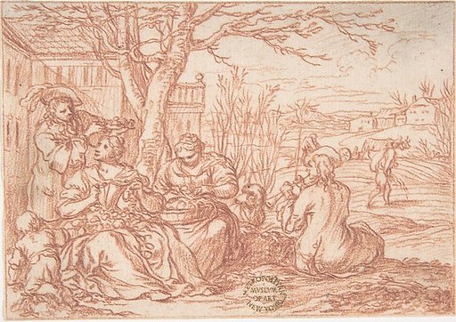 April (one of a series representing the labors of the months)