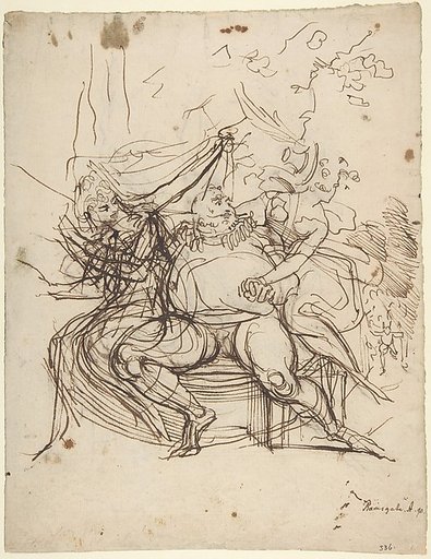 Falstaff with Mrs. Ford and Mrs. Page (Shakespeare, The Merry Wives of Windsor, Act 5, Scene 5)