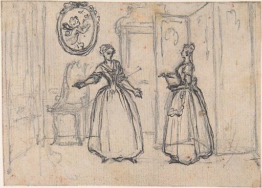 Study for "The Maid's Counsel," etched vignette in "Songs in the Opera of Flora"