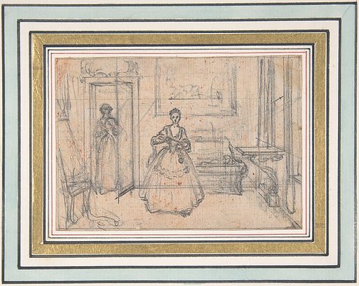 Study for "The Just Resentment," etched vignette in "Songs in the Opera of Flora"