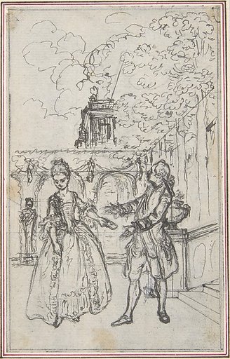 Design for a Scene in Pierre de Laujon's "L'Amoureux de quinze ans, ou la Double-Fête..."
