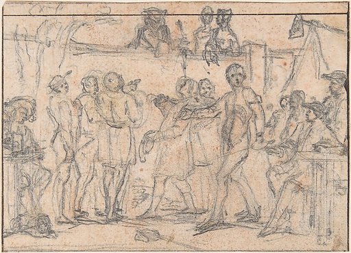 Study for "The Challenge," etched vignette in "Songs in the Opera of Flora"