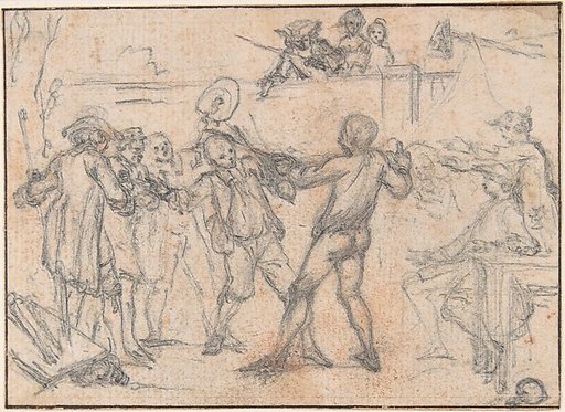 Study for "The Combate," etched vignette in "Songs in the Opera of Flora"